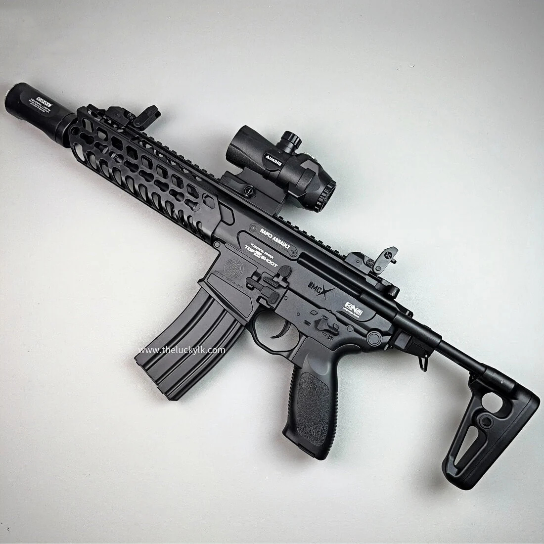 Exquisite Engraving MCX Gel Blaster High Rate of Fire Smooth Shooting With 7 Colors of Lighted Silencer