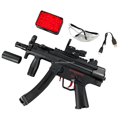 Exquisite Engraving MP5K Gel Blaster High Rate of Fire  Smooth Shooting With 7 Colors of Lighted Silencer