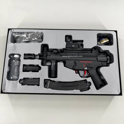 Exquisite Engraving MP5K Gel Blaster High Rate of Fire  Smooth Shooting With 7 Colors of Lighted Silencer