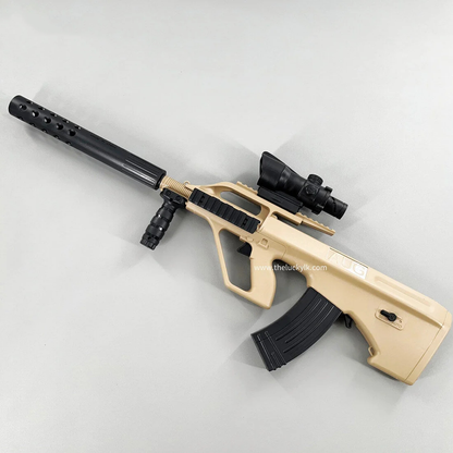 Mini Aug Gel Blaster With 7 Colors of Lighted Silencer Recommended Age Range: 10-15 Years